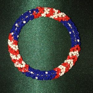 Beaded 4th of July bracelet
